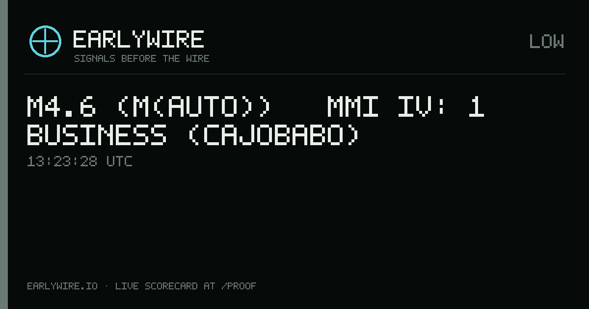 M4.6 (M(auto)) → MMI IV: 1 business (Cajobabo) — EARLYWIRE event card