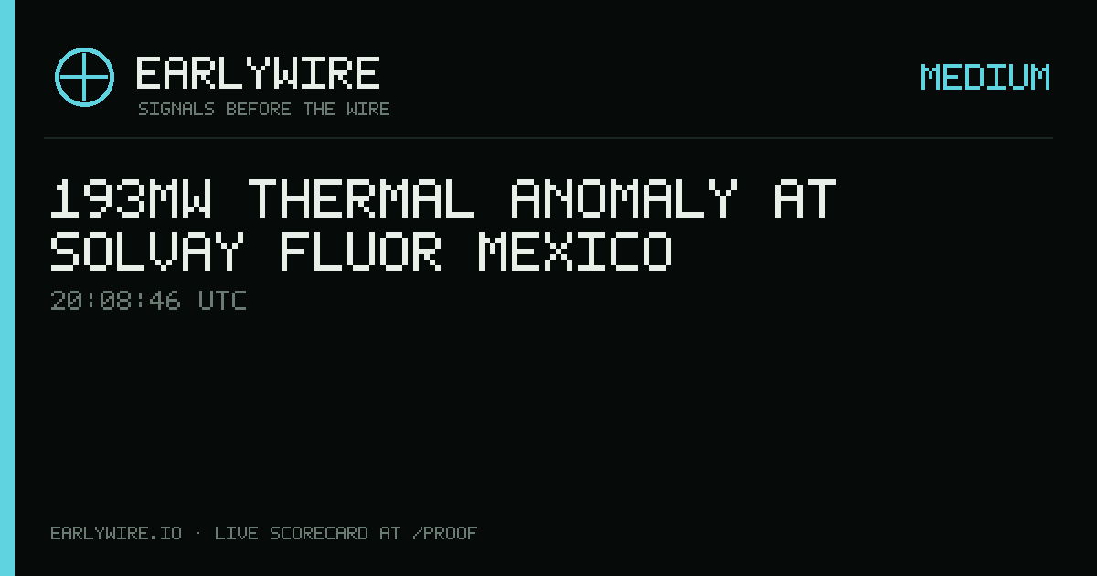 193MW thermal anomaly at Solvay Fluor Mexico — EARLYWIRE event card
