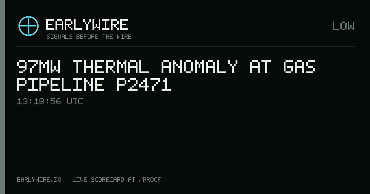97MW thermal anomaly at gas pipeline P2471 — EARLYWIRE event card