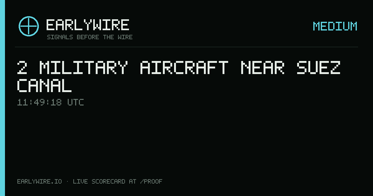 2 military aircraft near Suez Canal — EARLYWIRE event card