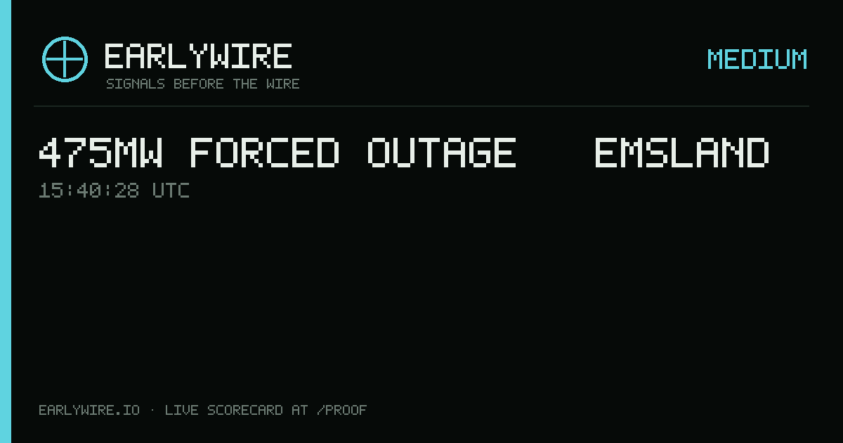 475MW forced outage — Emsland — EARLYWIRE event card