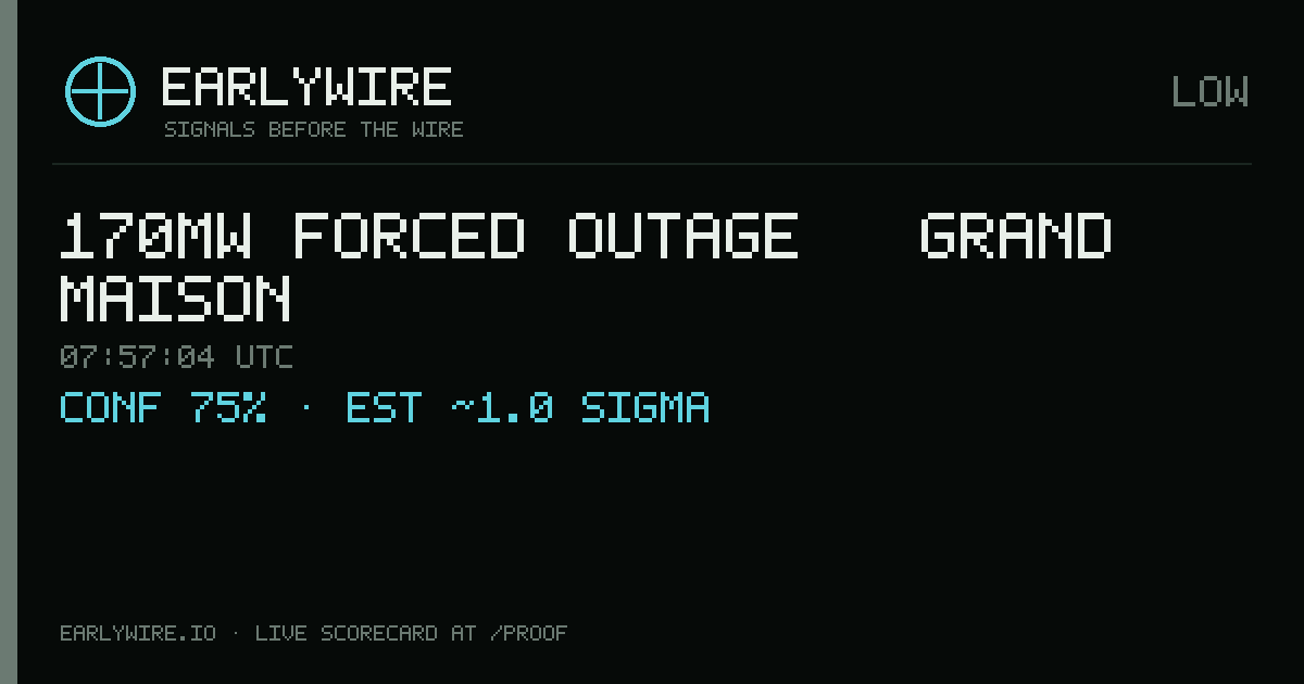 170MW forced outage — GRAND MAISON — EARLYWIRE event card