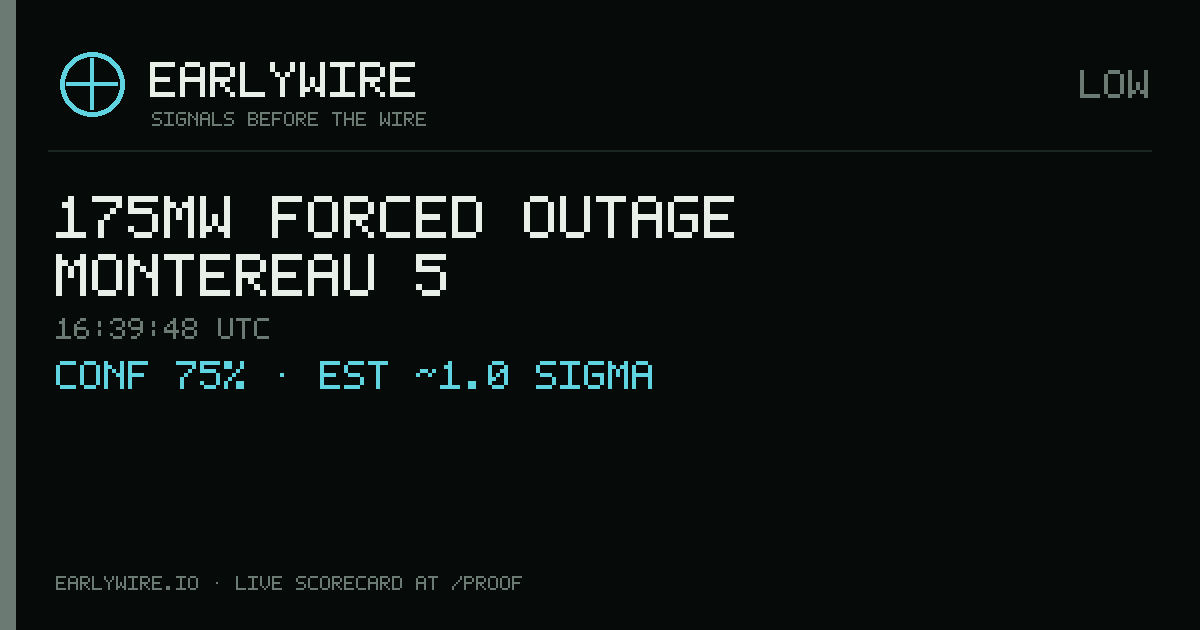 175MW forced outage — MONTEREAU 5 — EARLYWIRE event card