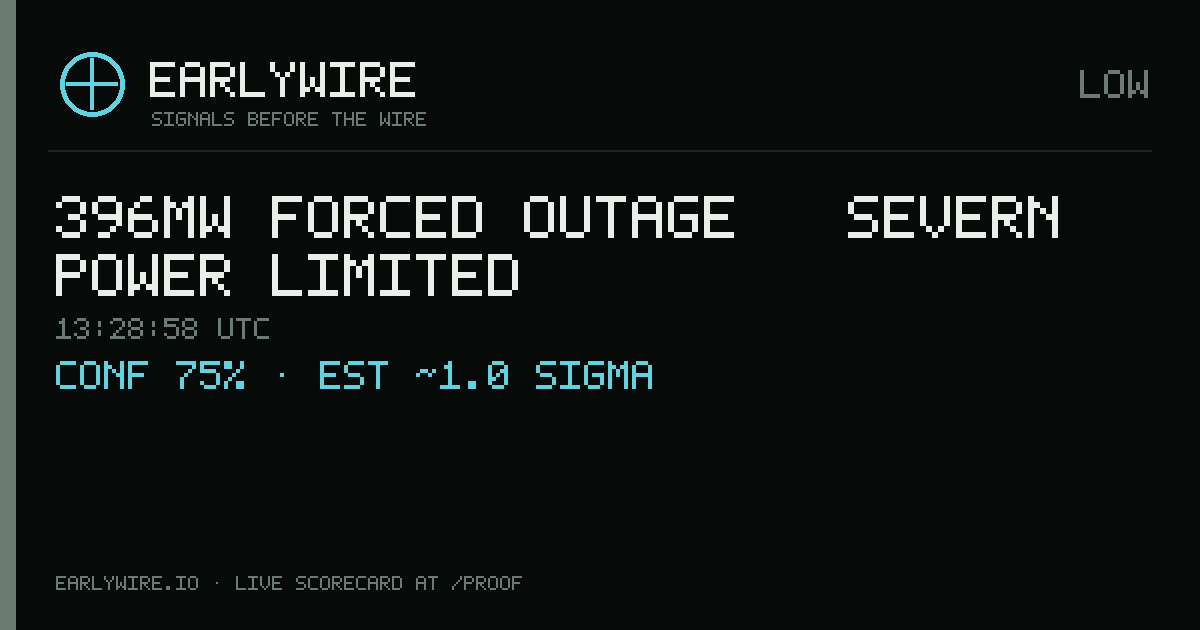 396MW forced outage — Severn Power Limited — EARLYWIRE event card