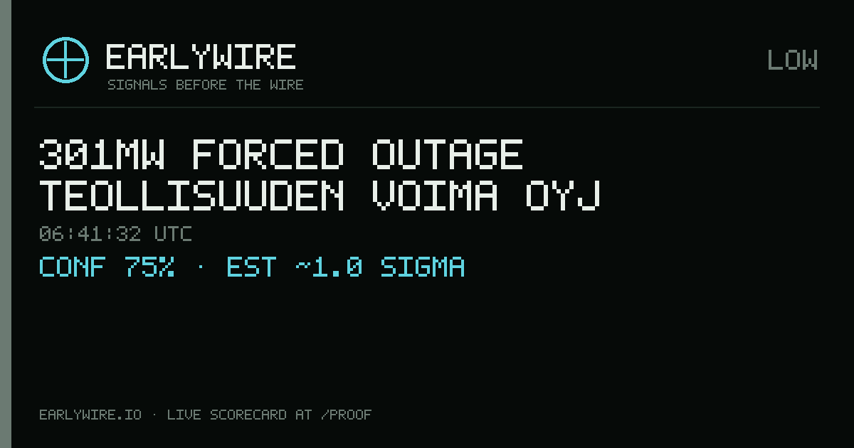 301MW forced outage — Teollisuuden Voima Oyj — EARLYWIRE event card