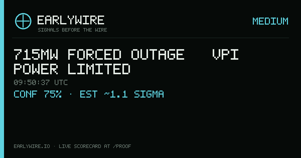 715MW forced outage — VPI Power Limited — EARLYWIRE event card