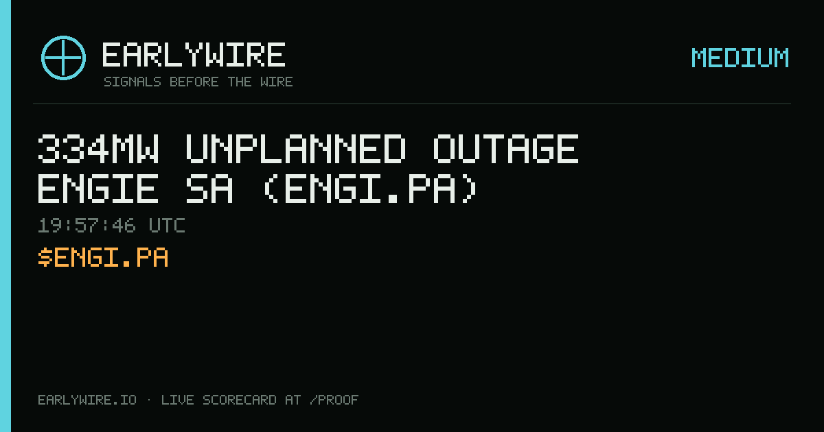 334MW unplanned outage — Engie SA (ENGI.PA) — EARLYWIRE event card