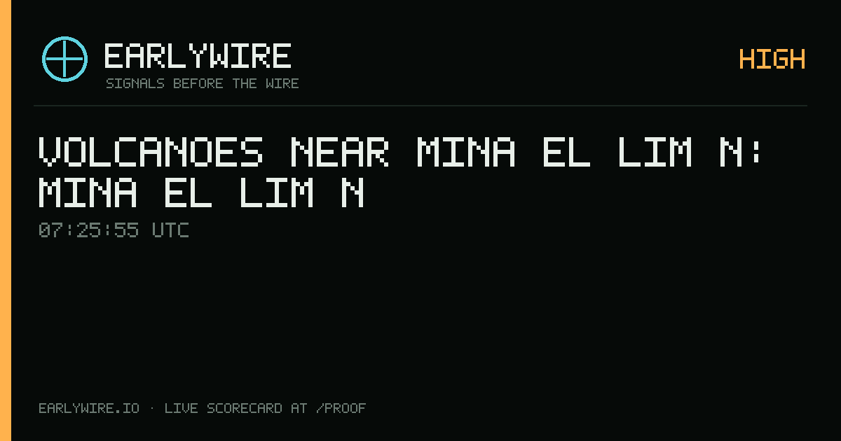 Volcanoes near Mina El Limón: Mina El Limón — EARLYWIRE event card