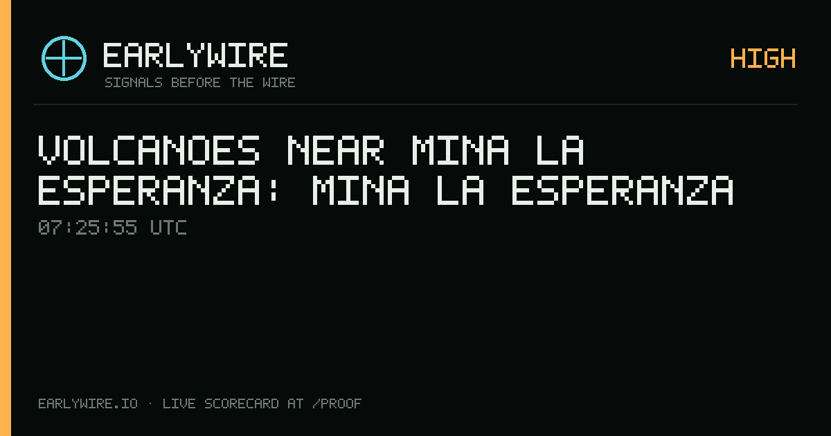 Volcanoes near Mina La Esperanza: Mina La Esperanza — EARLYWIRE event card