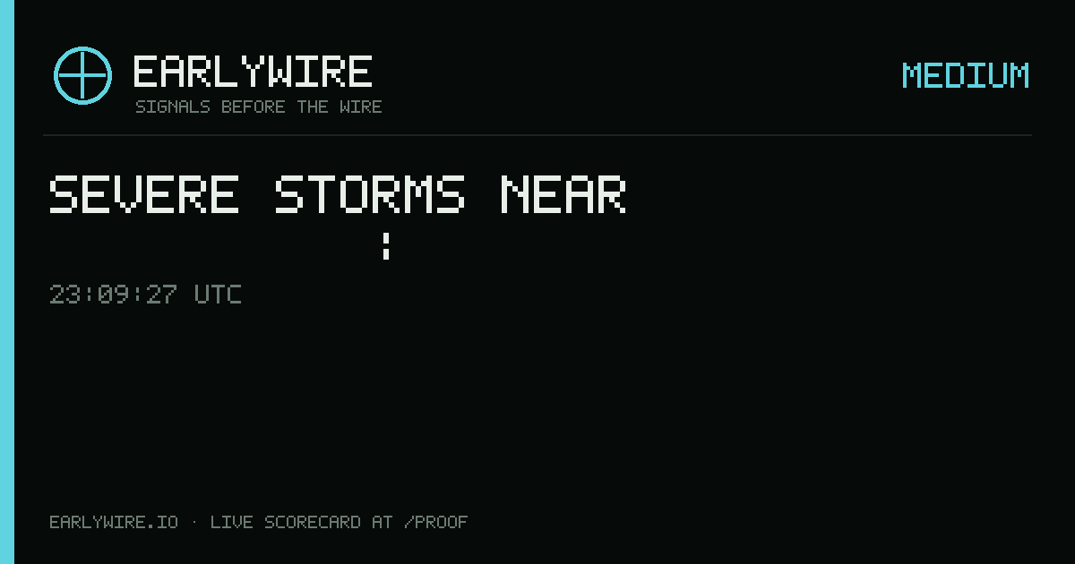 Severe Storms near 株式会社丸昌河合商店: 株式会社丸昌河合商店 — EARLYWIRE event card